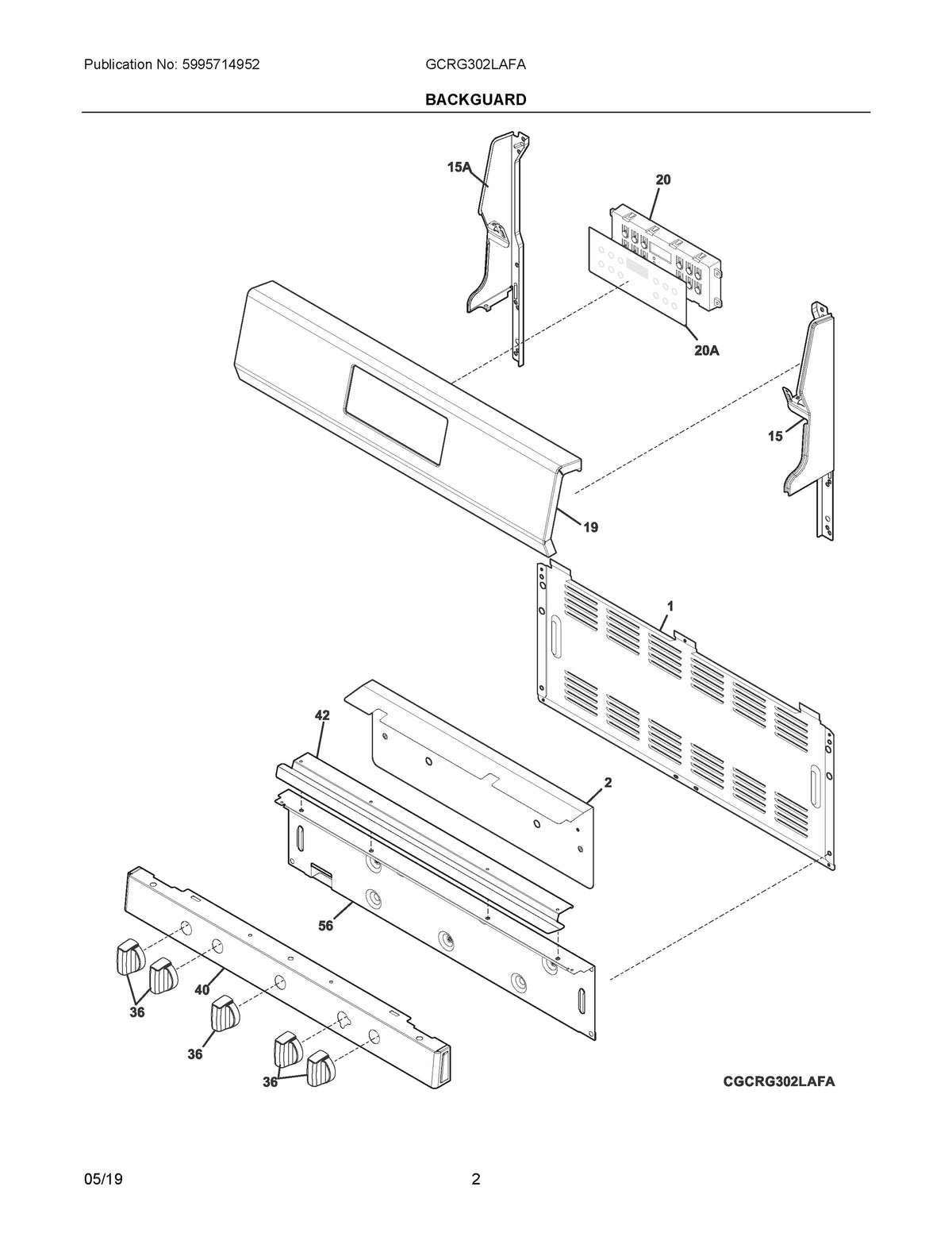 Diagram: Backguard - see part 20A