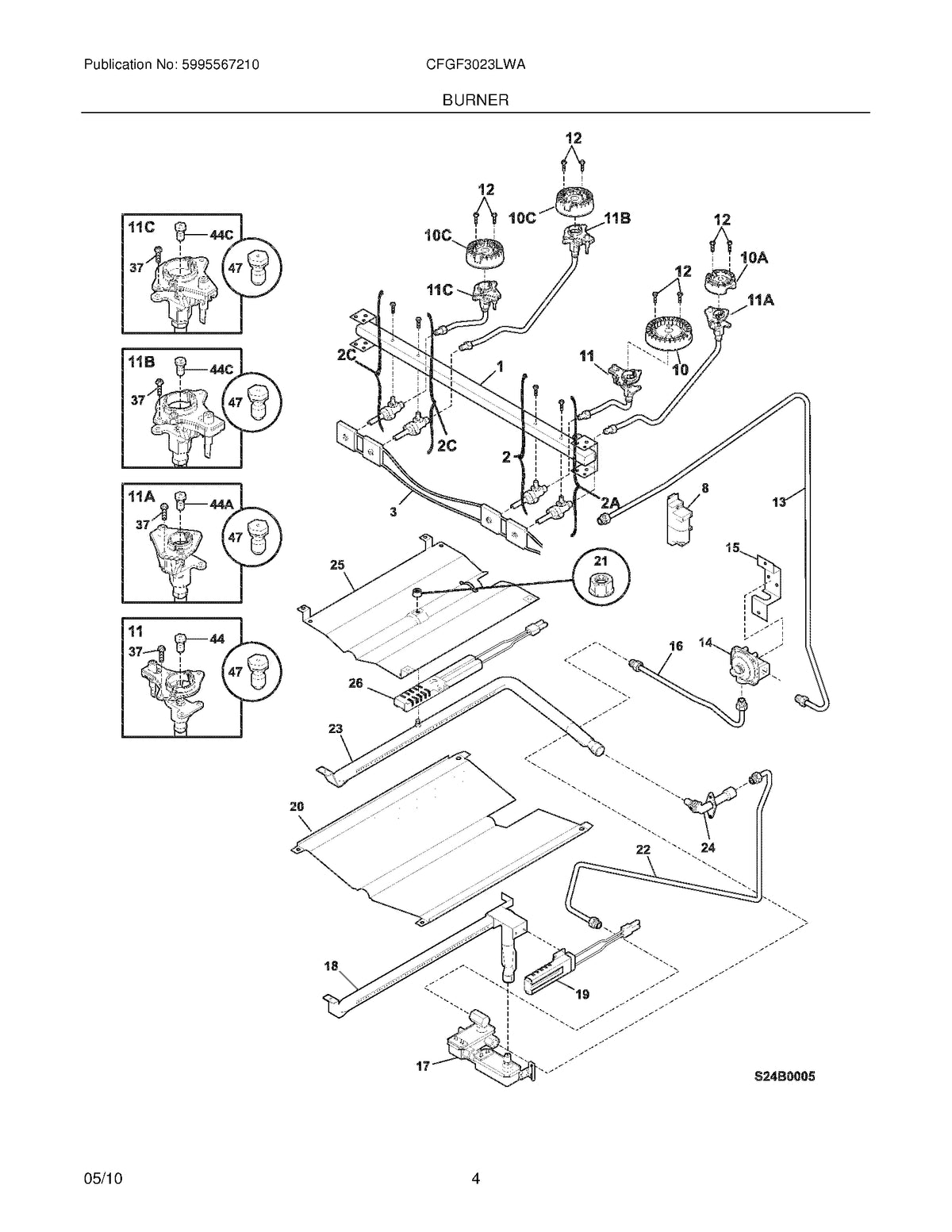 Diagram: Burner - see part 11