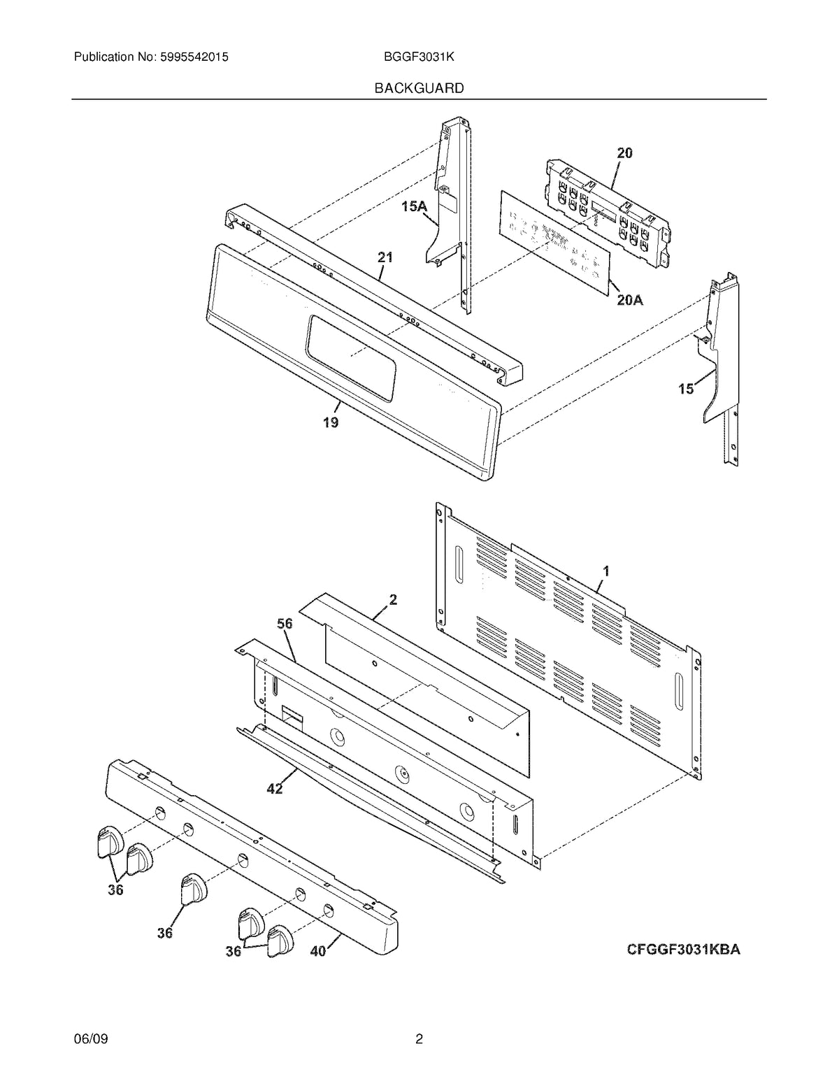 Diagram: Backguard - see part 36