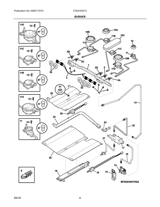 Diagram: Burner - see part 27