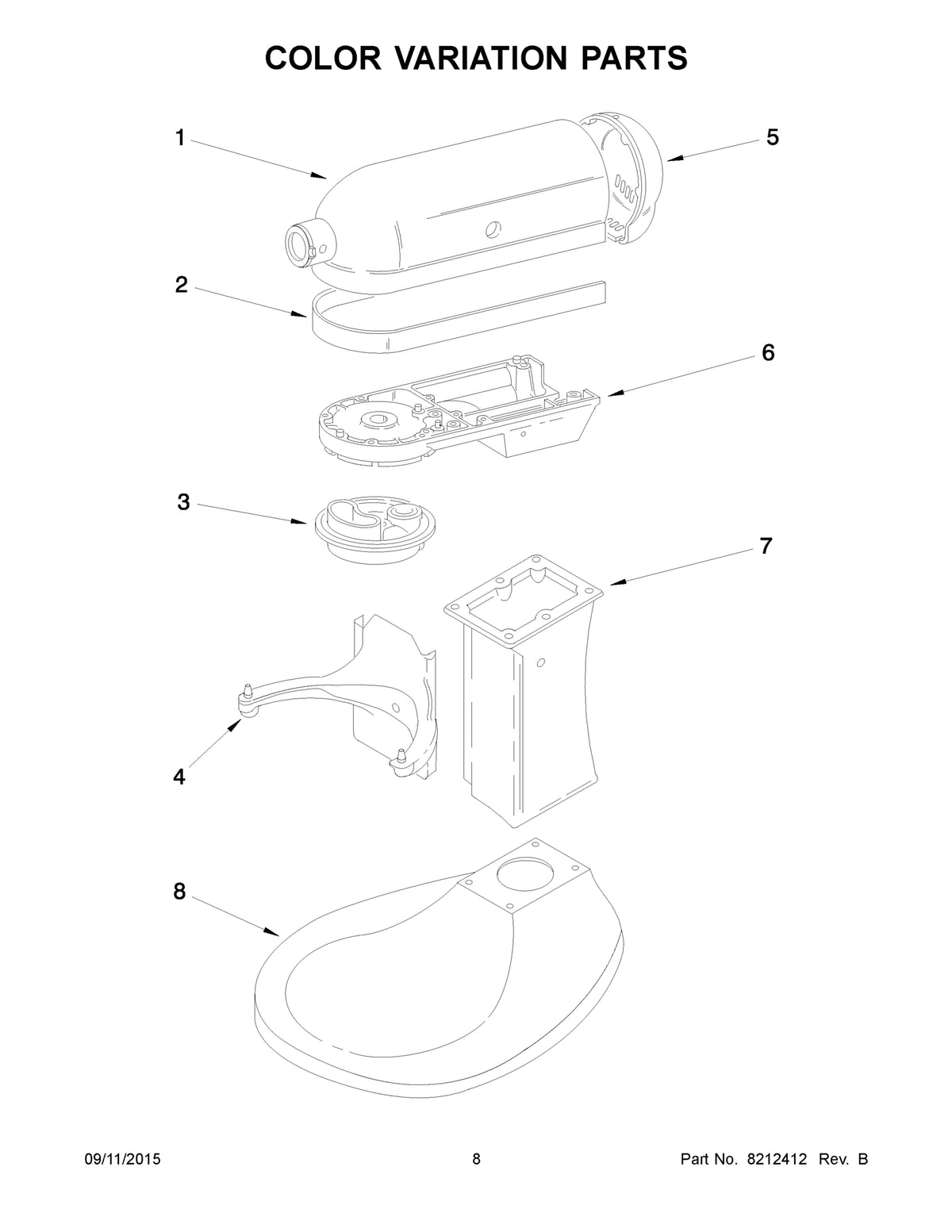 Diagram: Color Variation Parts - see part 8