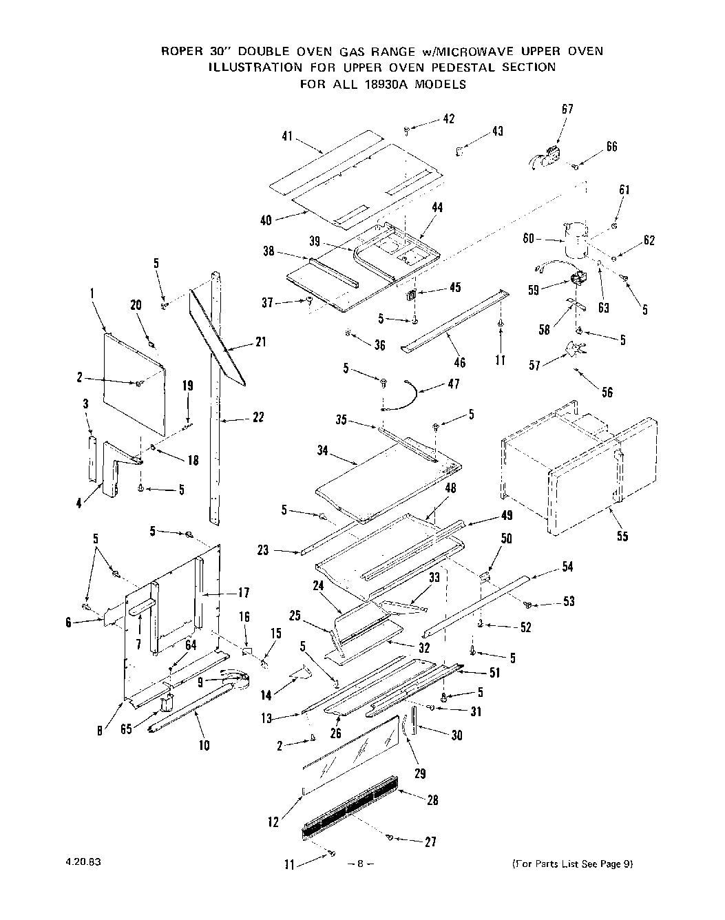 Diagram: Lower Oven Control - see part 16