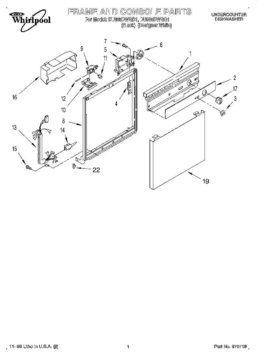 Diagram: Frame And Console - see part 14