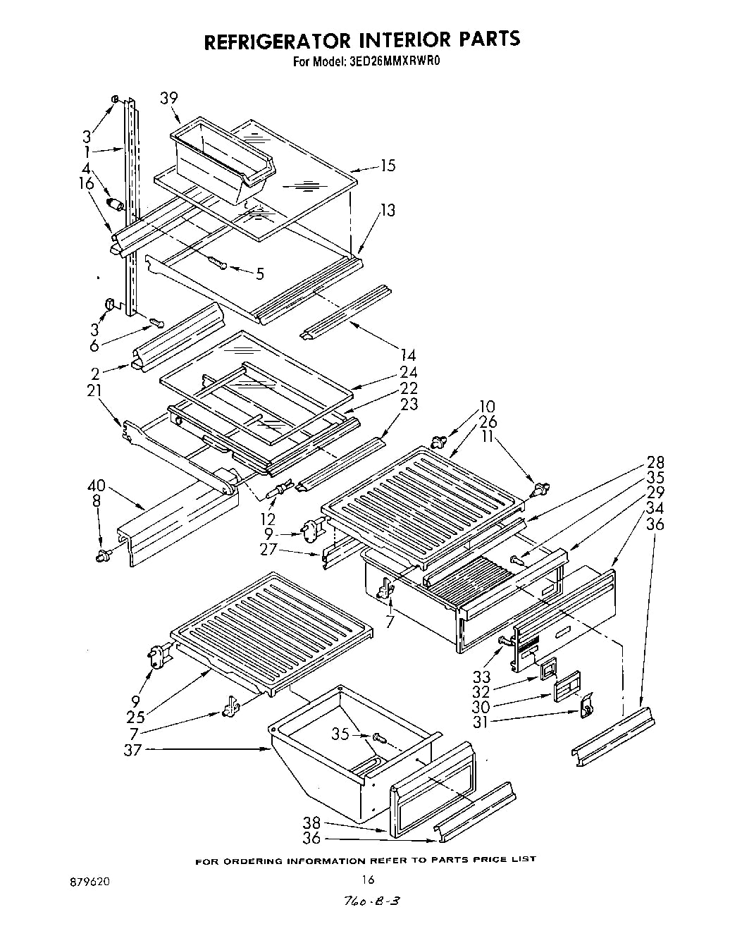 Diagram: Refrigerator Interior - see part 3