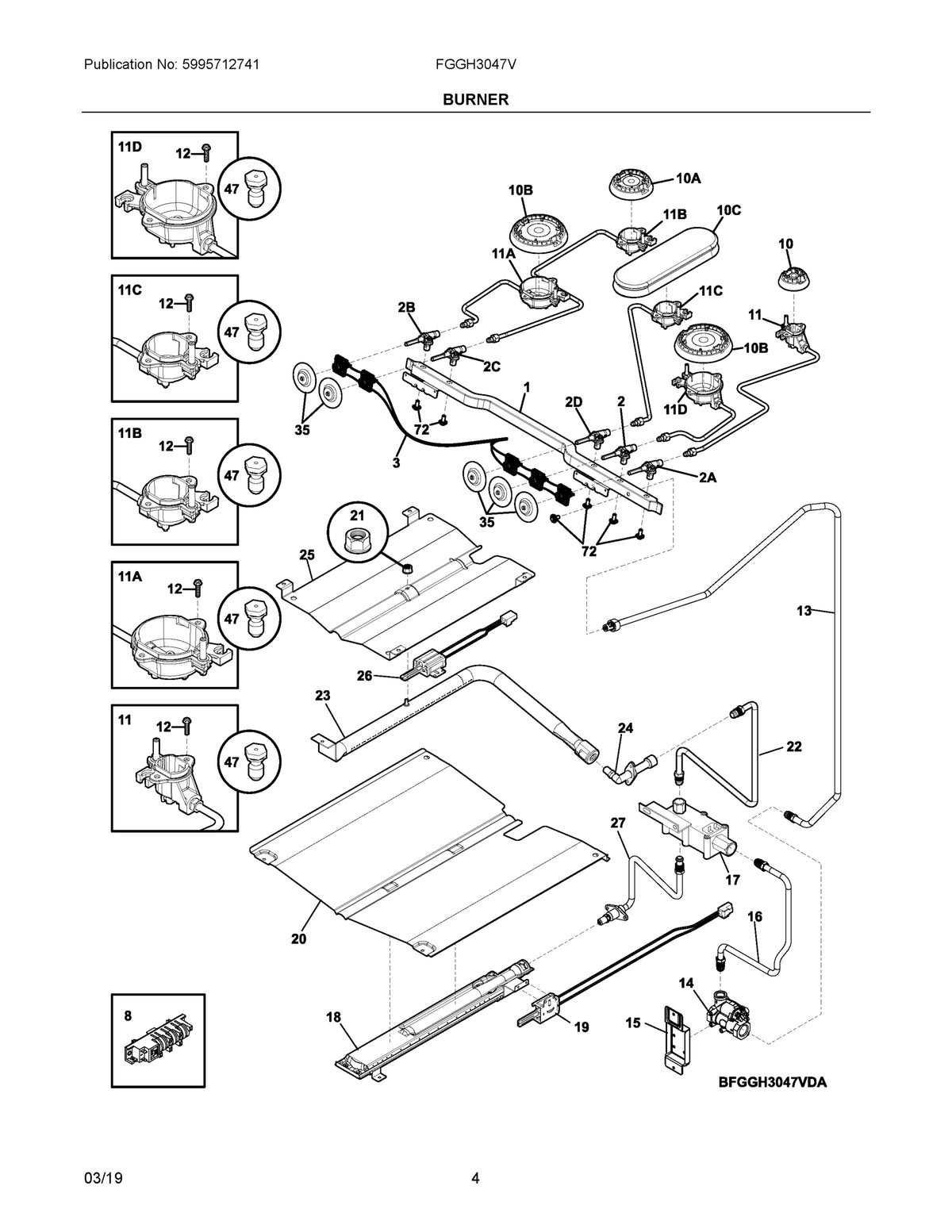 Diagram: Burner - see part 18
