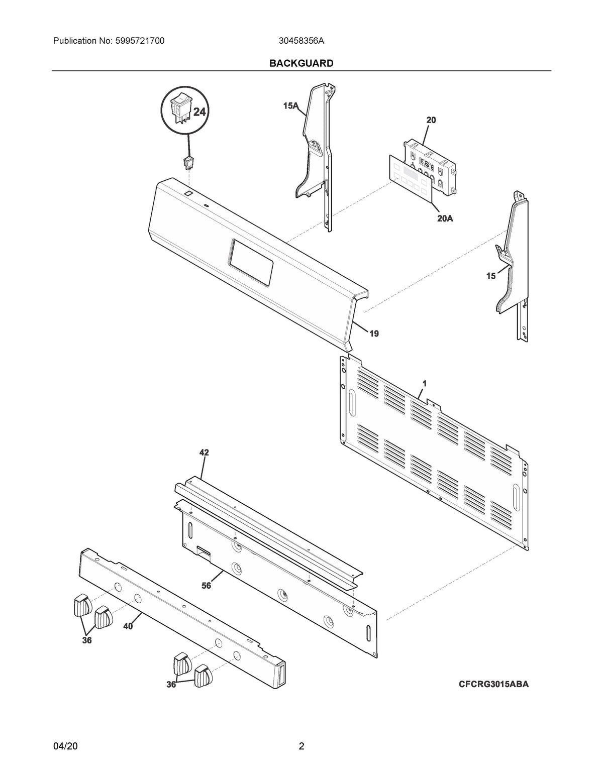 Diagram: Backguard - see part 36