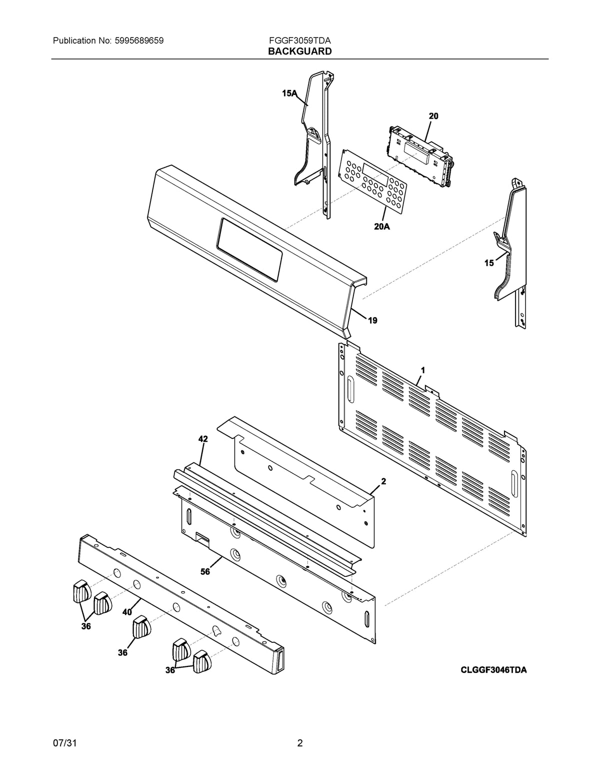 Diagram: Backguard - see part 20