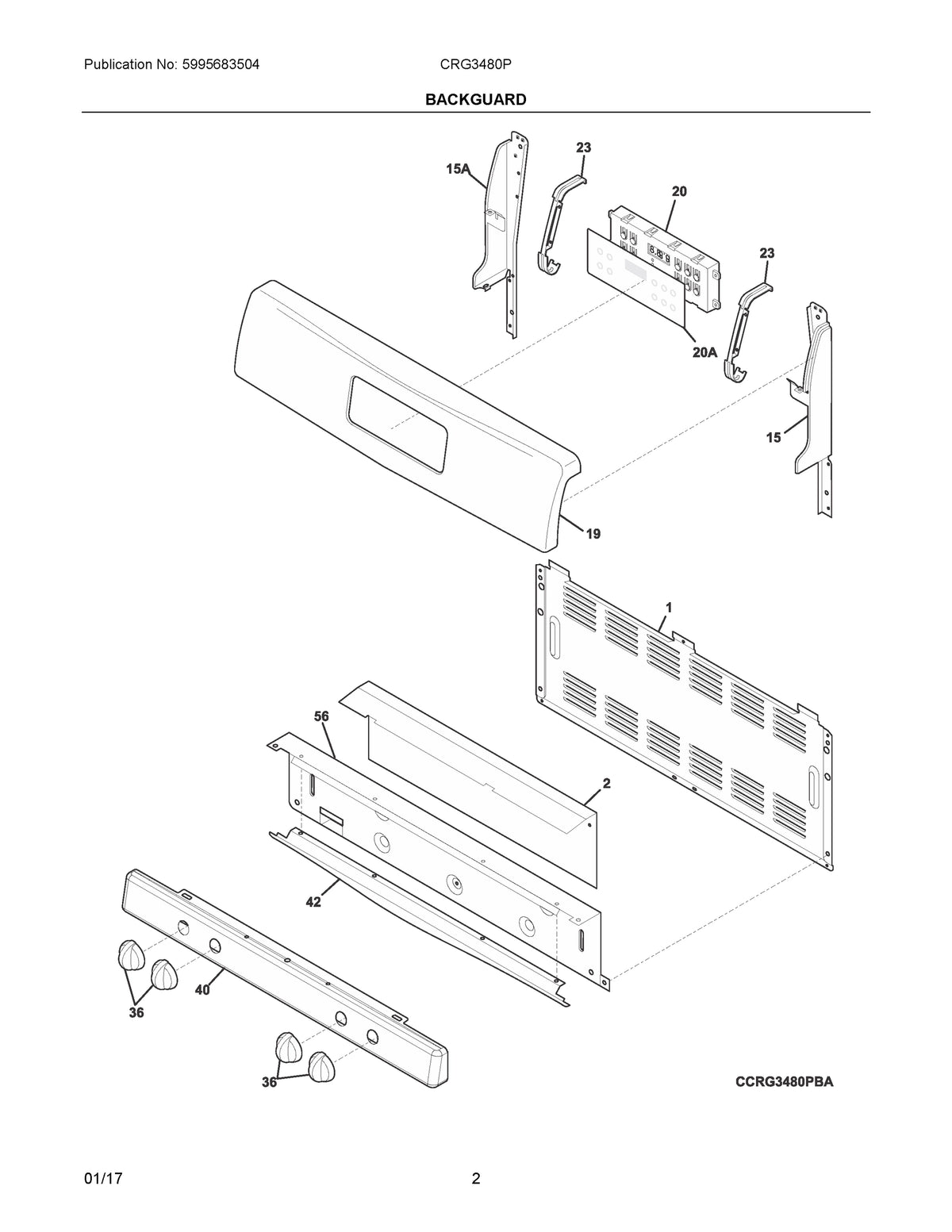 Diagram: Backguard - see part 20