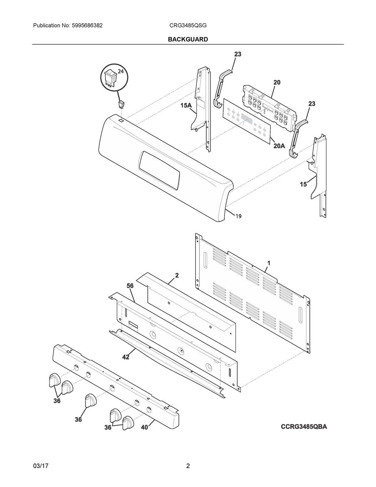 Diagram: Backguard - see part 20