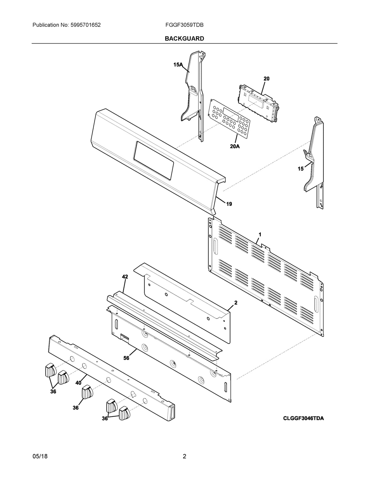 Diagram: Backguard - see part 20