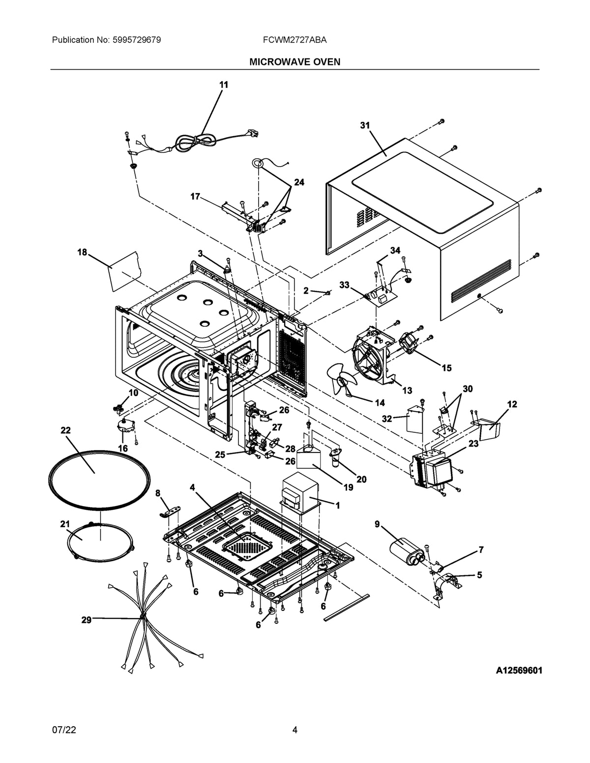 Diagram: Microwave Oven - see part 10