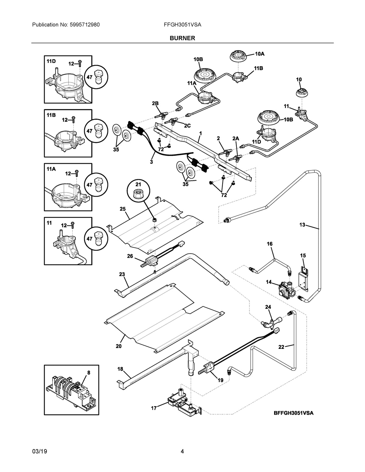 Diagram: Burner - see part 10A