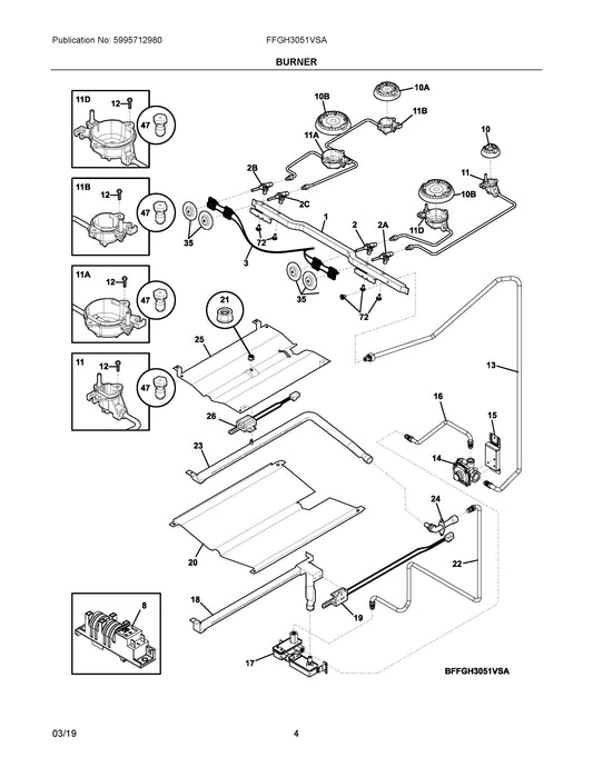 Diagram: Burner - see part 10A