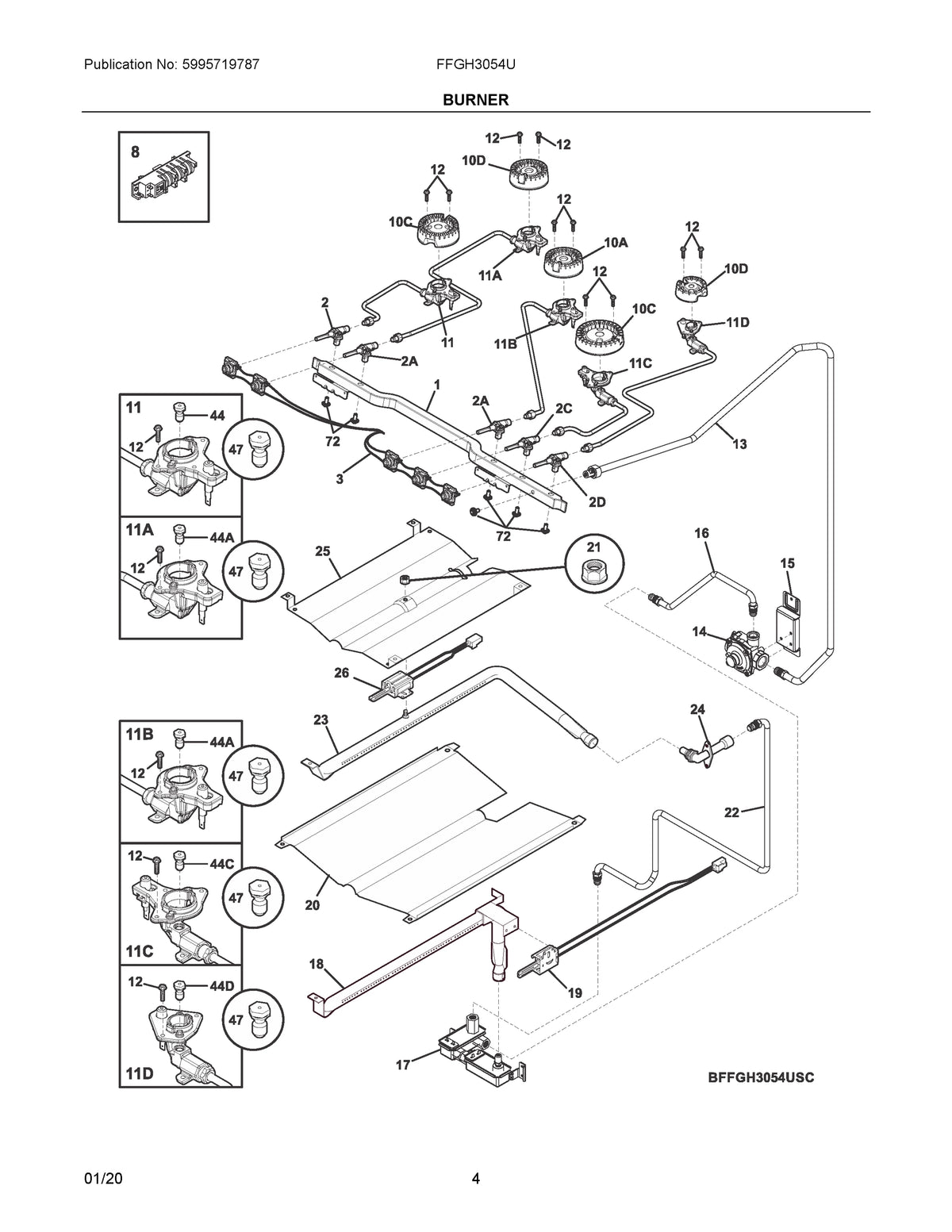 Diagram: Burner - see part 11C