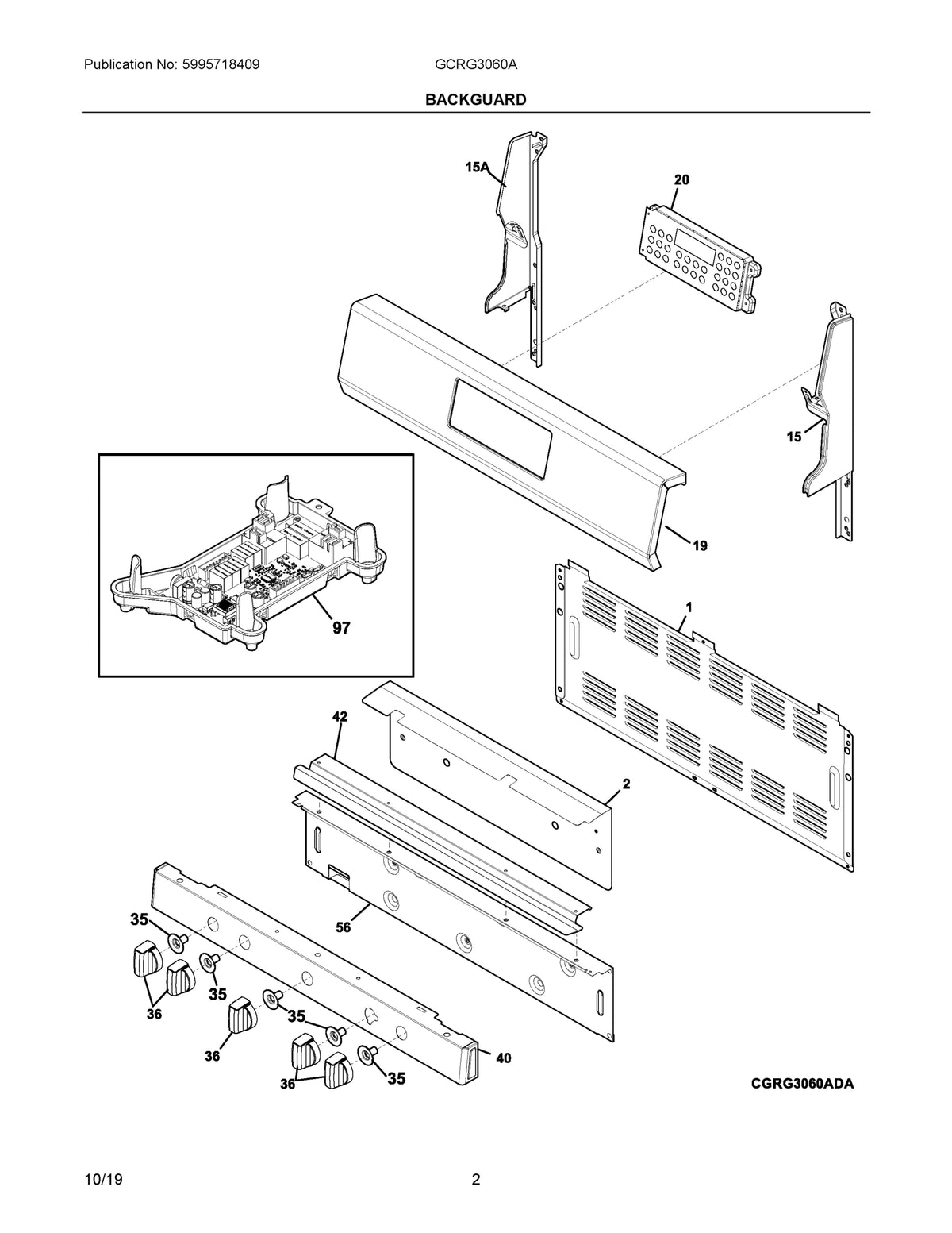 Diagram: Backguard - see part 20