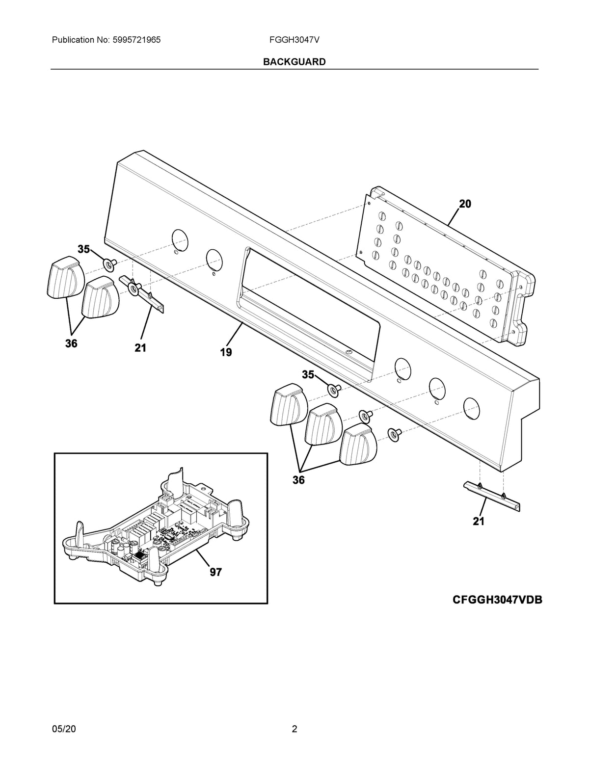 Diagram: Backguard - see part 20
