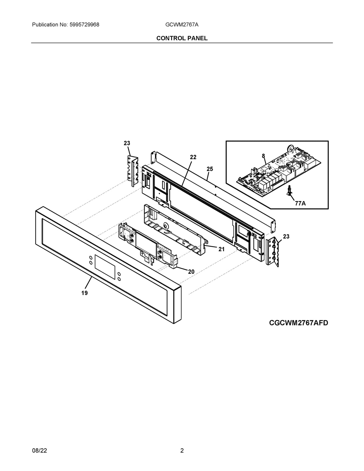 Diagram: Control Panel - see part 19