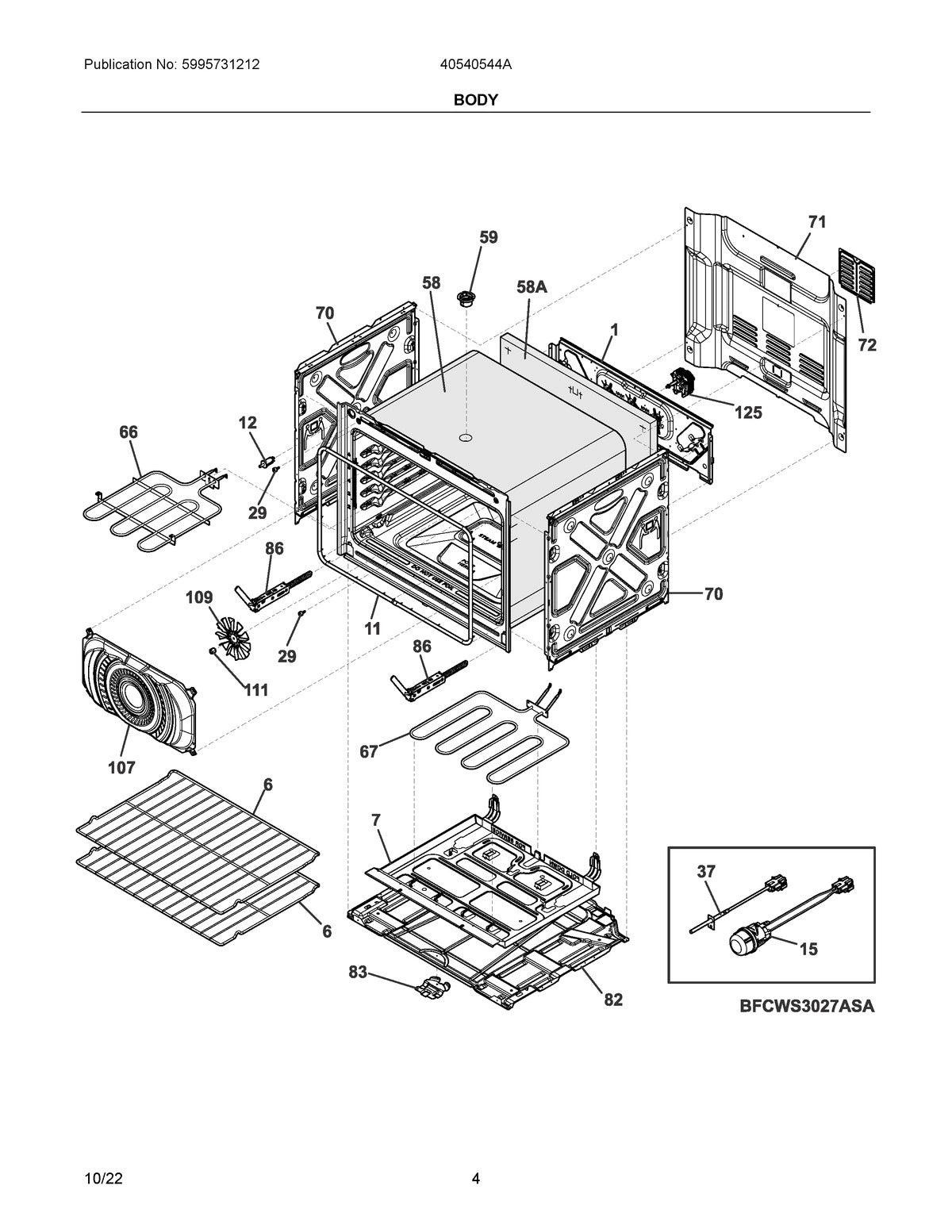 Diagram: Body - see part 125