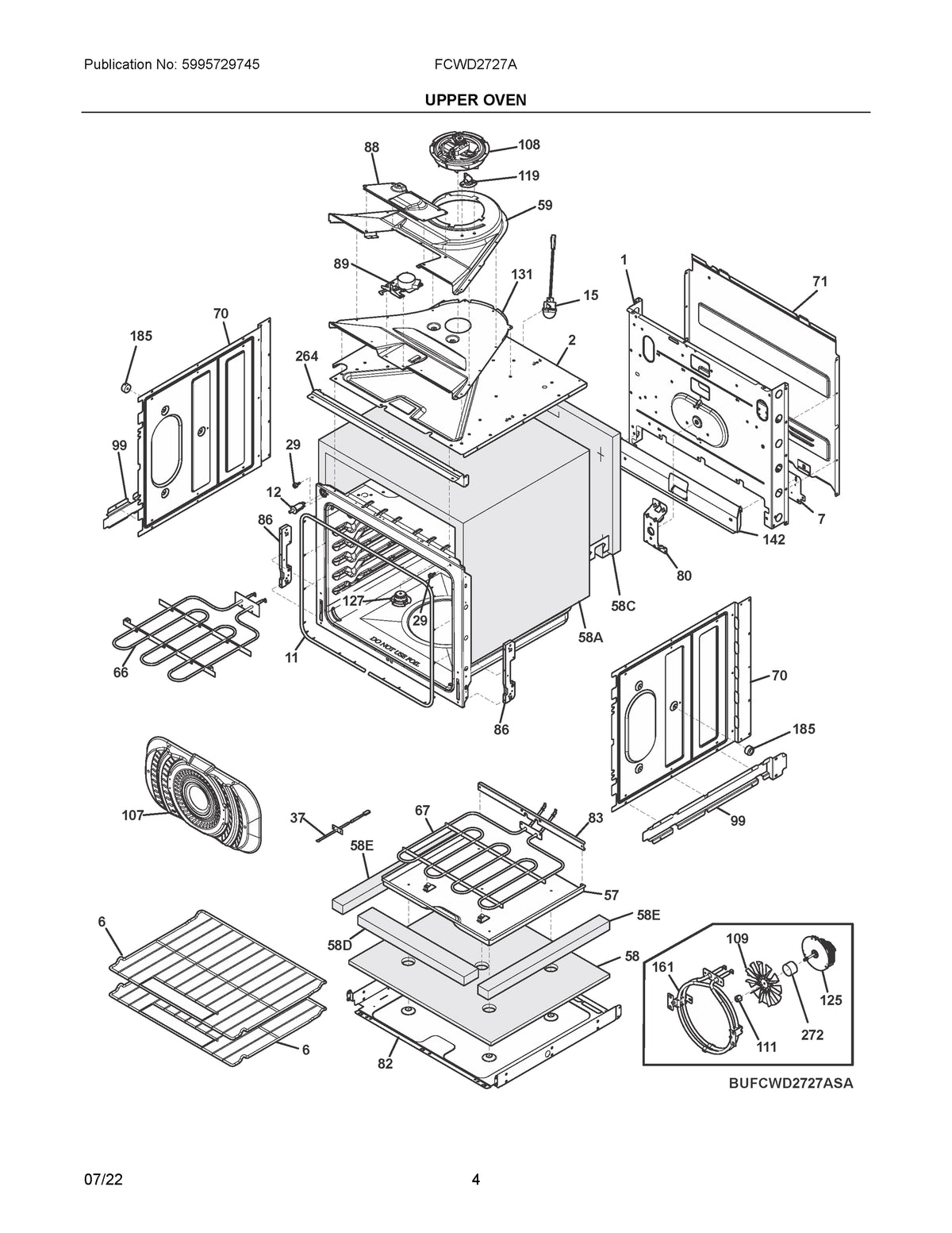 Diagram: Upper Oven - see part 89