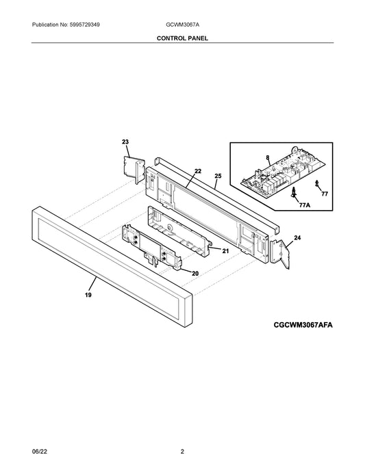 Diagram: Control Panel - see part 24