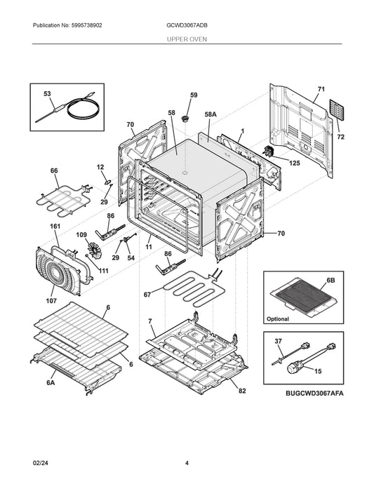 Diagram: Upper Oven - see part 54