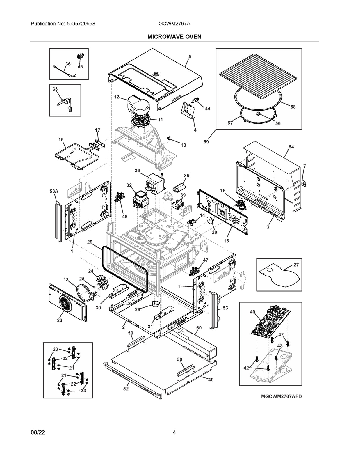 Diagram: Microwave Oven - see part 32