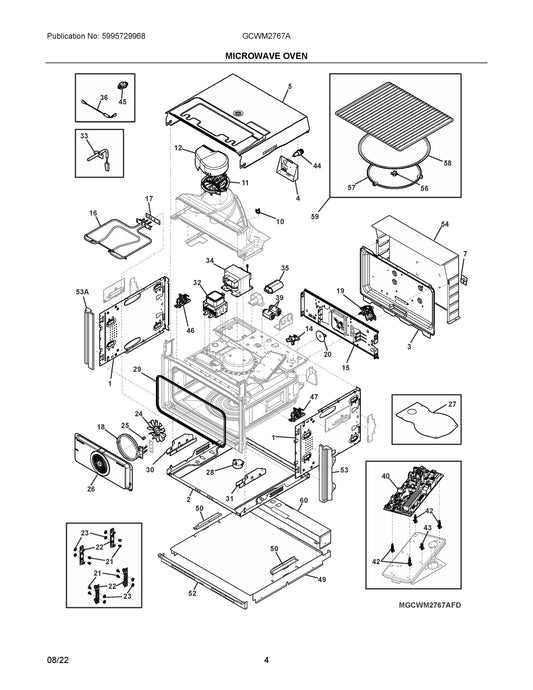 Diagram: Microwave Oven - see part 34