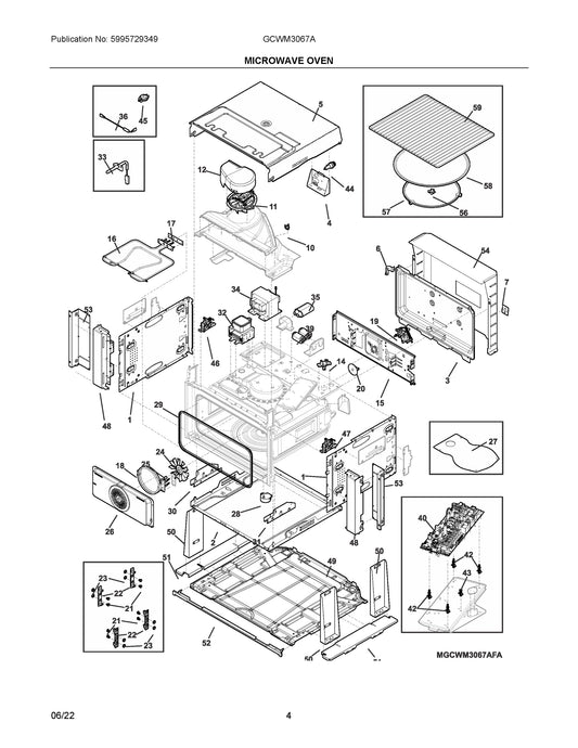 Diagram: Microwave Oven - see part NIA