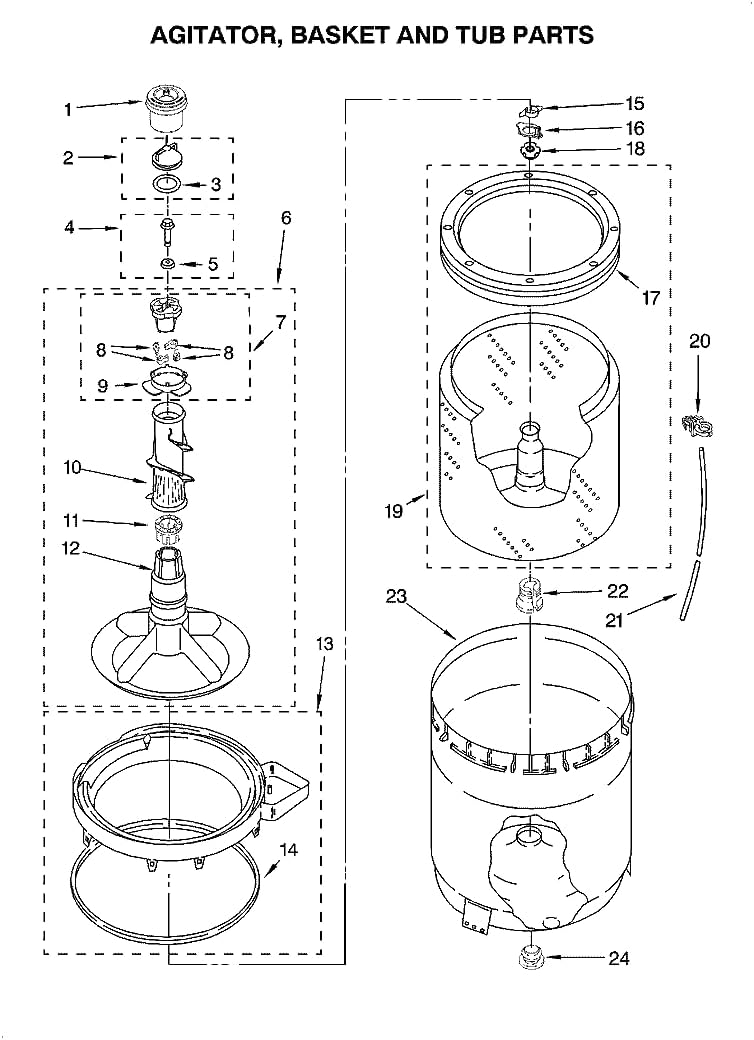 285565 Washer Agitator Assembly Kit 23.5" L x 14" W x 14" H