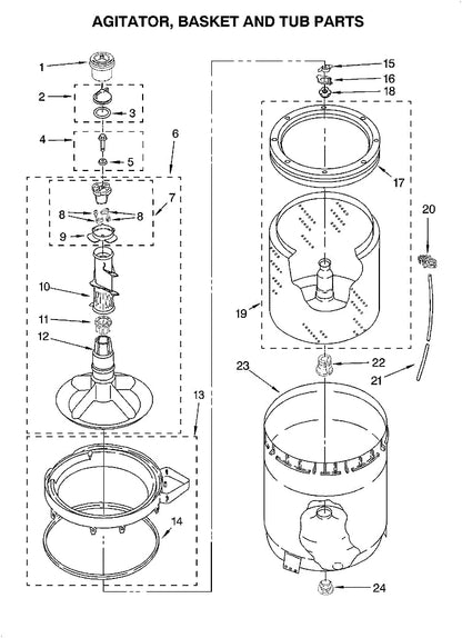285565 Washer Agitator Assembly Kit 23.5" L x 14" W x 14" H