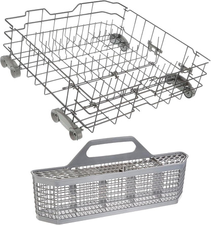 WD28X26099 Dishwasher Lower Dishrack Assembly and WD28X10128 Silverware Basket KIT