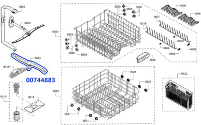 00744883 Genuine OEM Dishwasher Spray Arm