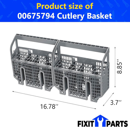 20007189 20000533 Lower Dishwasher Rack with 00675794 Cutlery Silverware Basket Kit