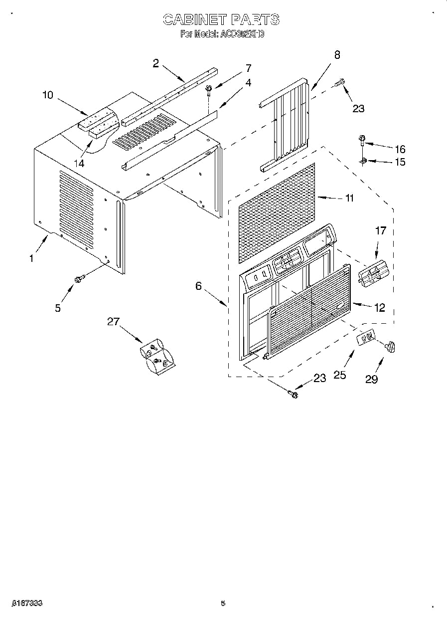 Diagram: Cabinet - see part 8