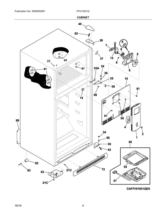 Diagram: Cabinet - see part 51