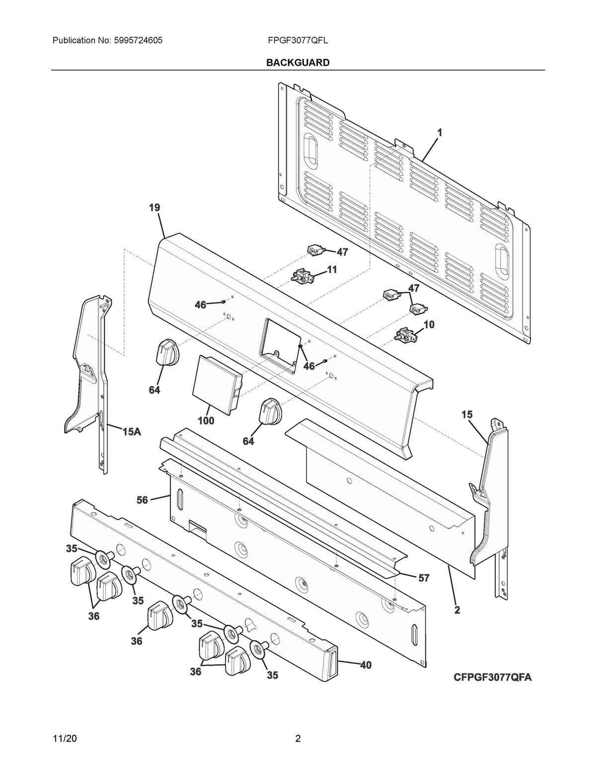 Diagram: Backguard - see part 100