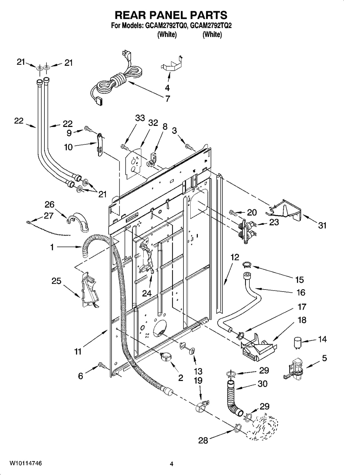 Diagram: Rear Panel Parts - see part 25