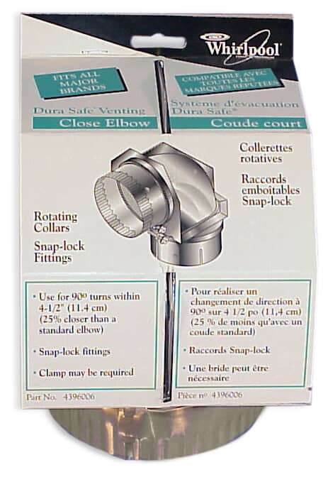 4396006RW Whirlpool Vent Elbow Connector