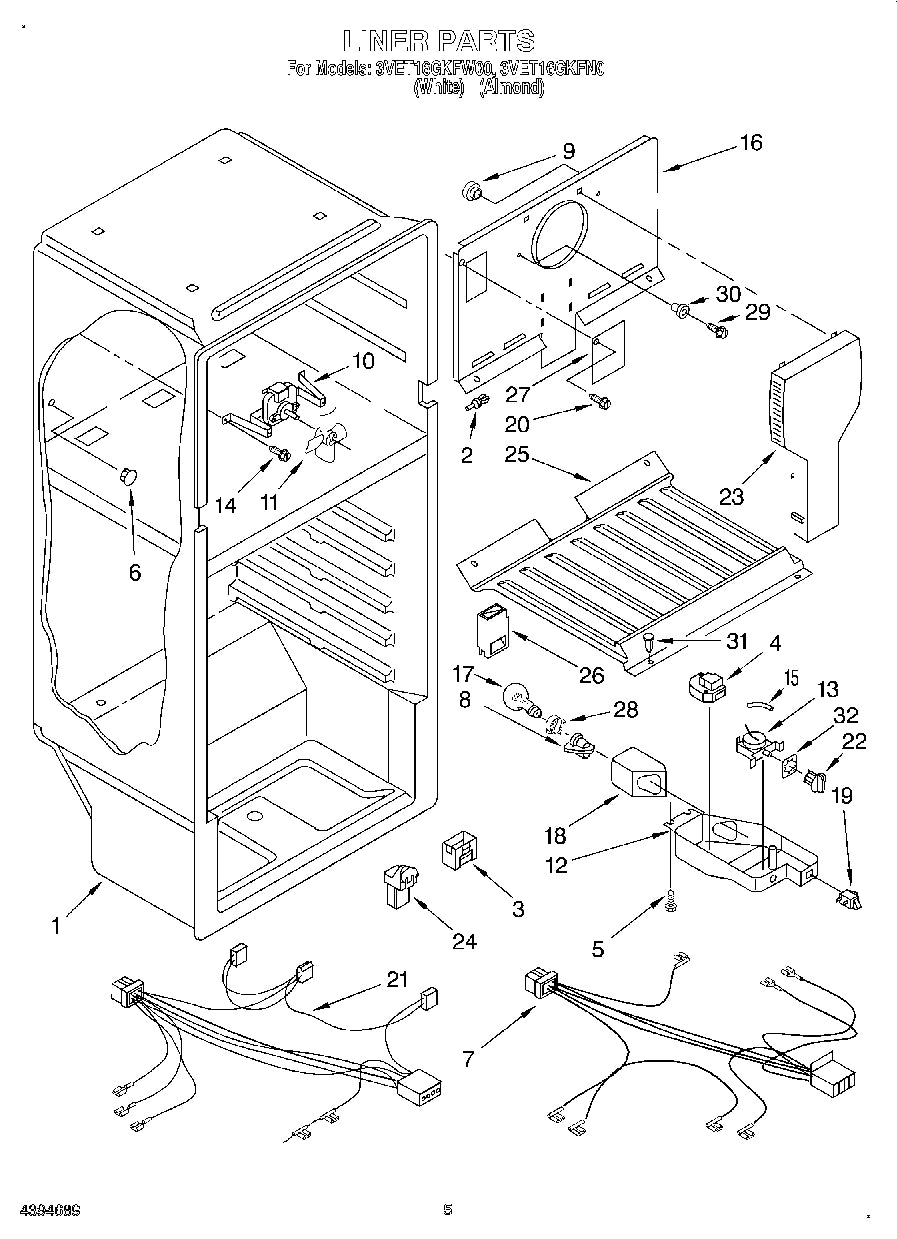 Diagram: Liner, Lit/Optional - see part 2