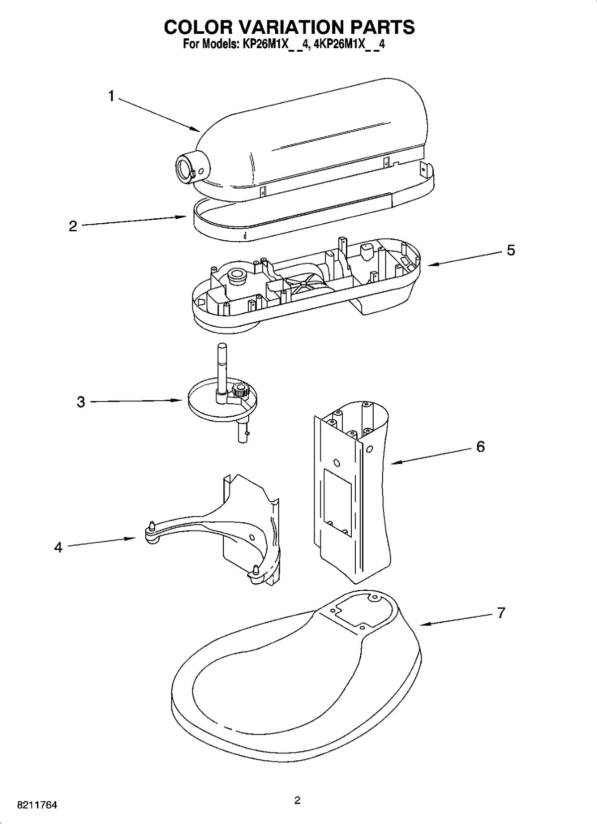 Diagram: Color Variation Parts - see part 1