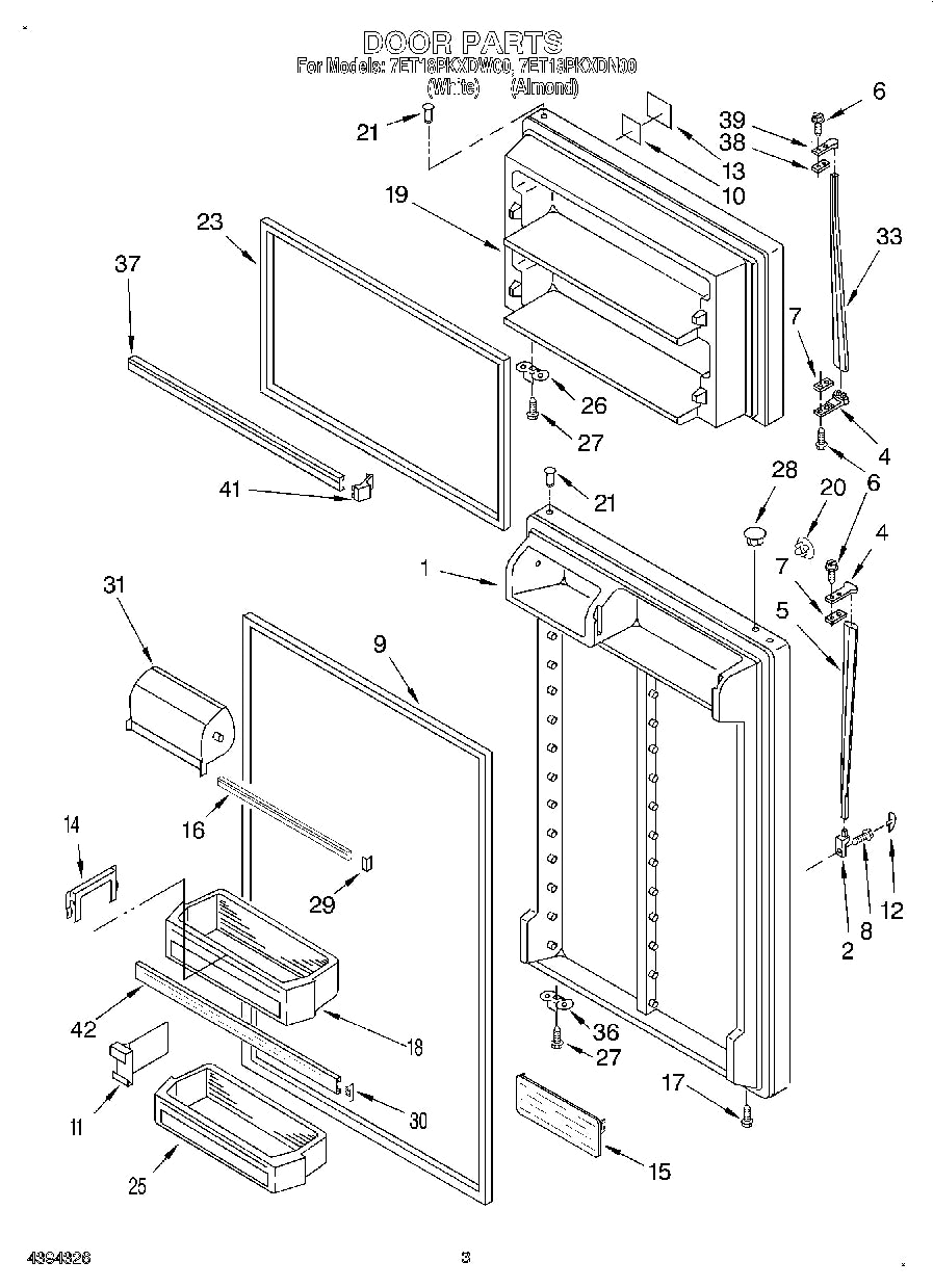 Diagram: Door - see part 39