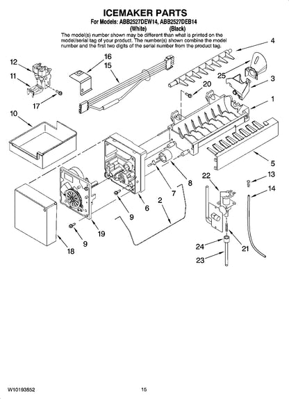 Diagram: Icemaker Parts, Optional Parts (Not Included)