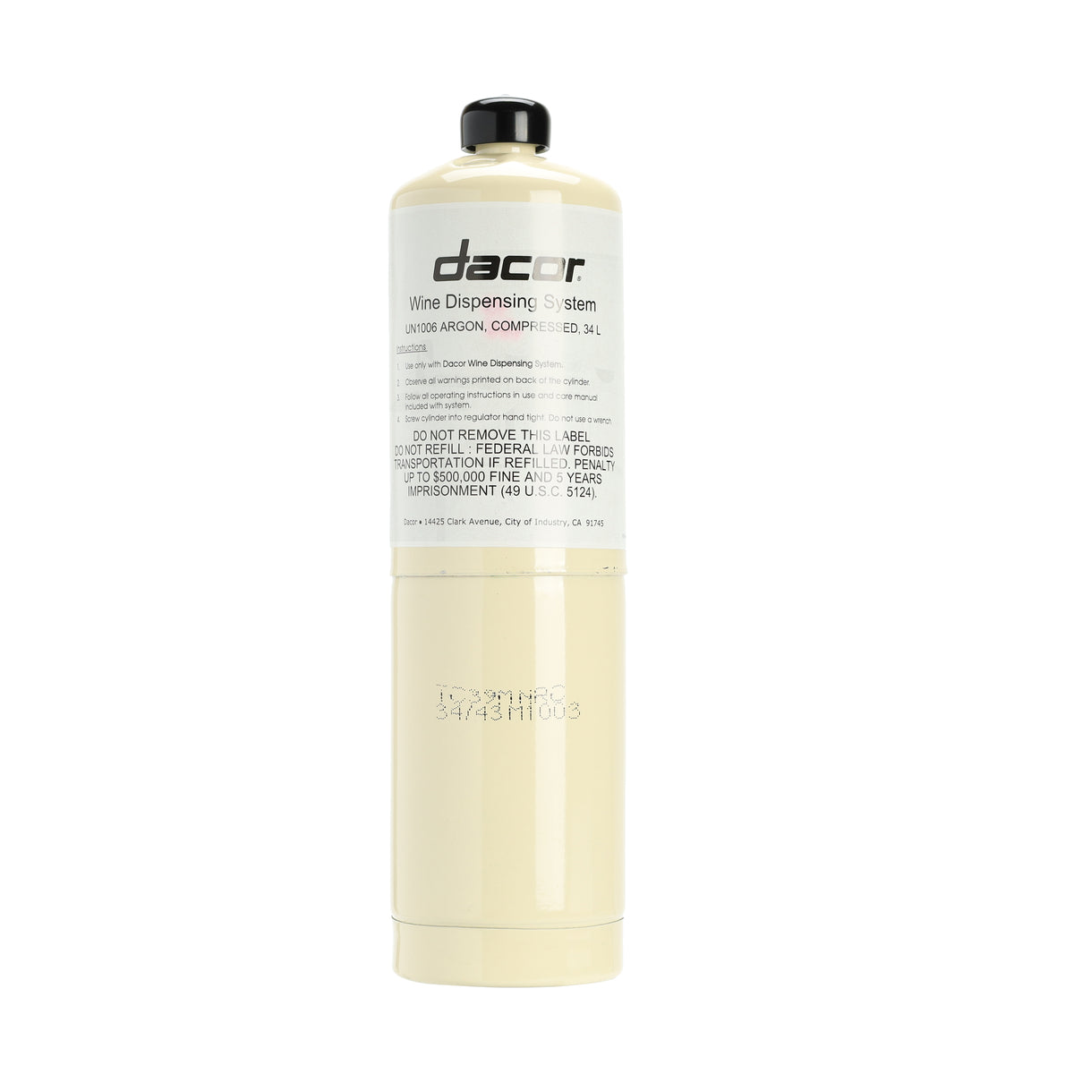 Samsung DA81-08091A Svc-Argon Gas Canister 34l - Genuine OEM