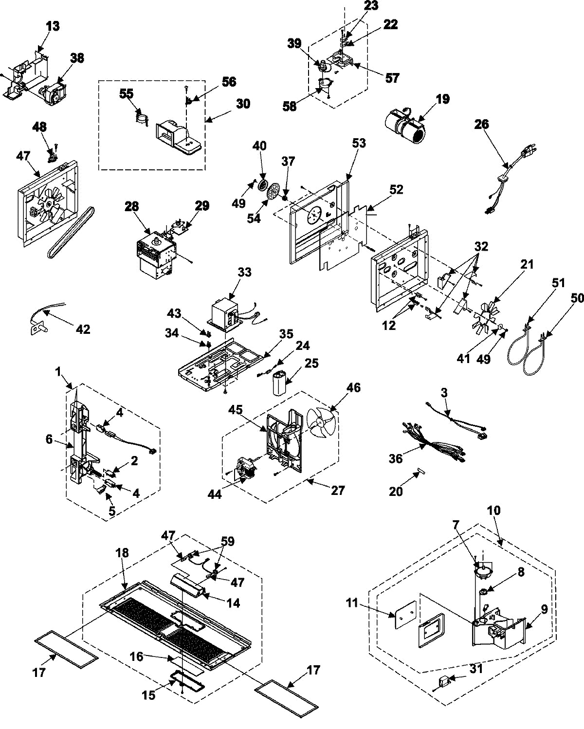 Diagram: Internal Controls/Latch Asy/Base - see part 33
