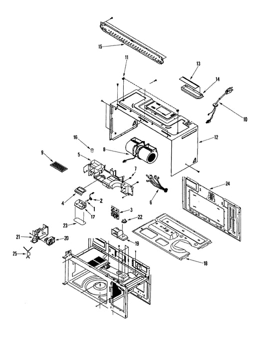 Diagram: Body/Blower Motor - see part 12