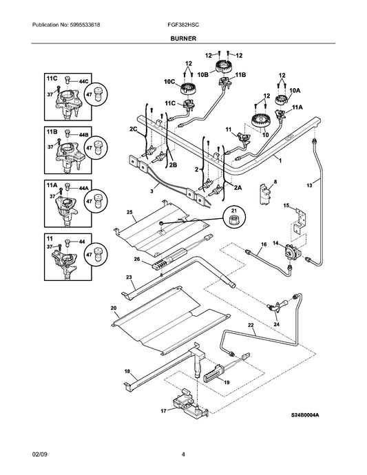 Diagram: Burner - see part 47