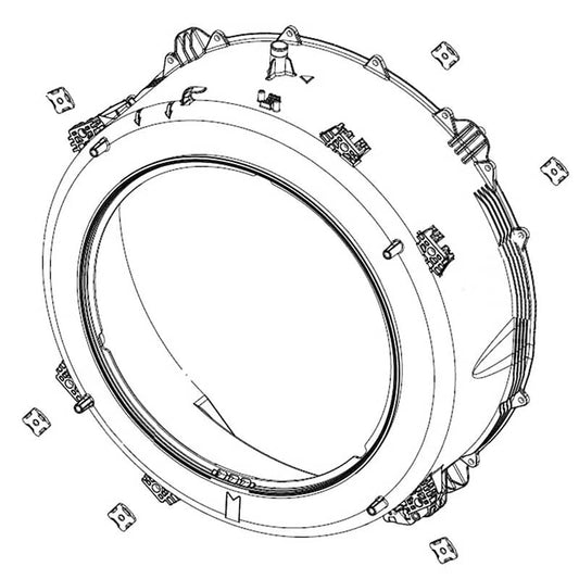DC97-21466A Samsung Front Semi Tub Assembly