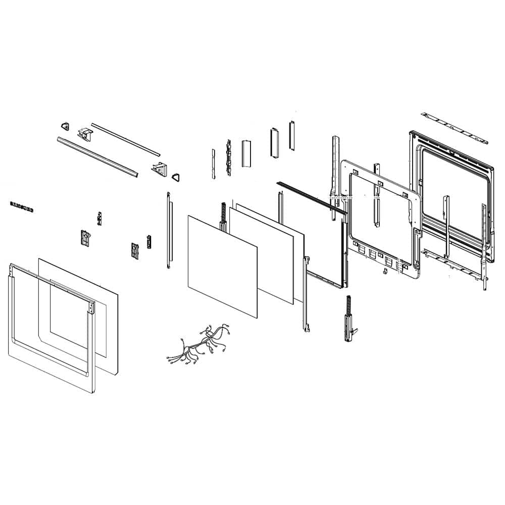 DG94-01650C Samsung Oven Door Assembly