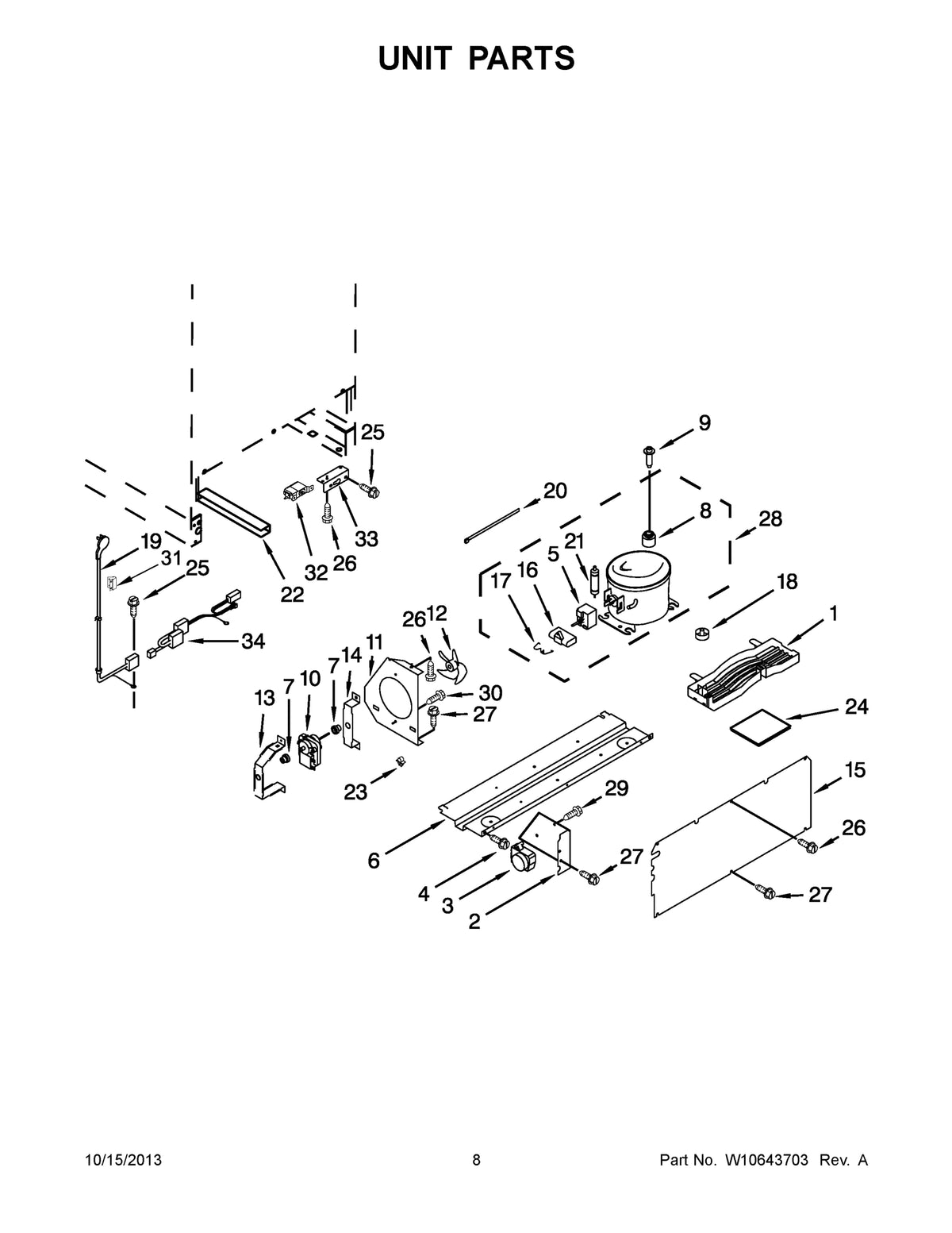 Diagram: Unit Parts - see part 18