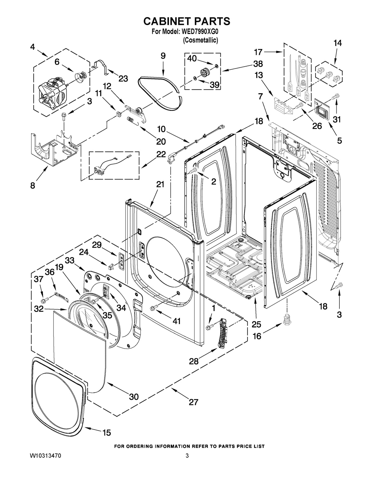 Diagram: Cabinet Parts - see part 36